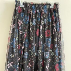 Black floral skirt